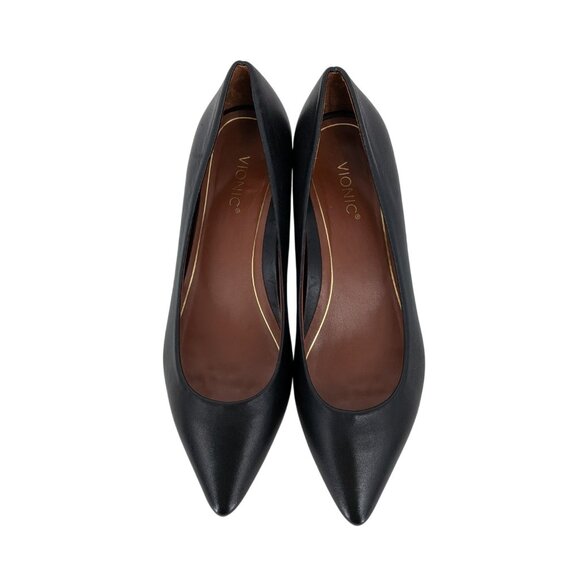 Vionic Women Leather Flats Size 8.5 Lena Pointed Toe Ballet Comfort Orthotic - Picture 9 of 12